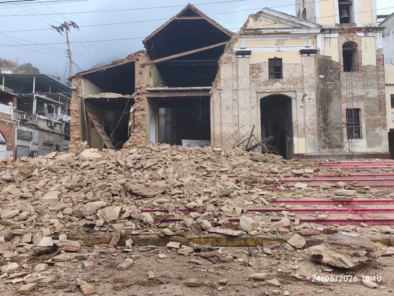 Venezuela, La Guaira, 24.06.2026Church San Sebastián de Maiquetía after the earthquake.